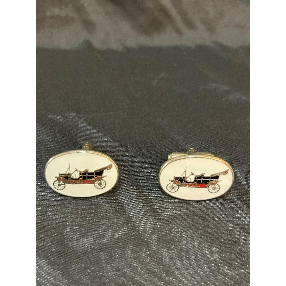 ANTIQUE‎ ENAMEL CAR CUFFLINKS